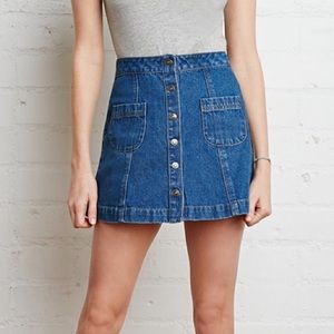 Denim Button Up Skirt