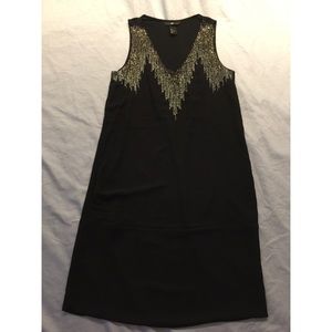 H&M black beaded shift dress