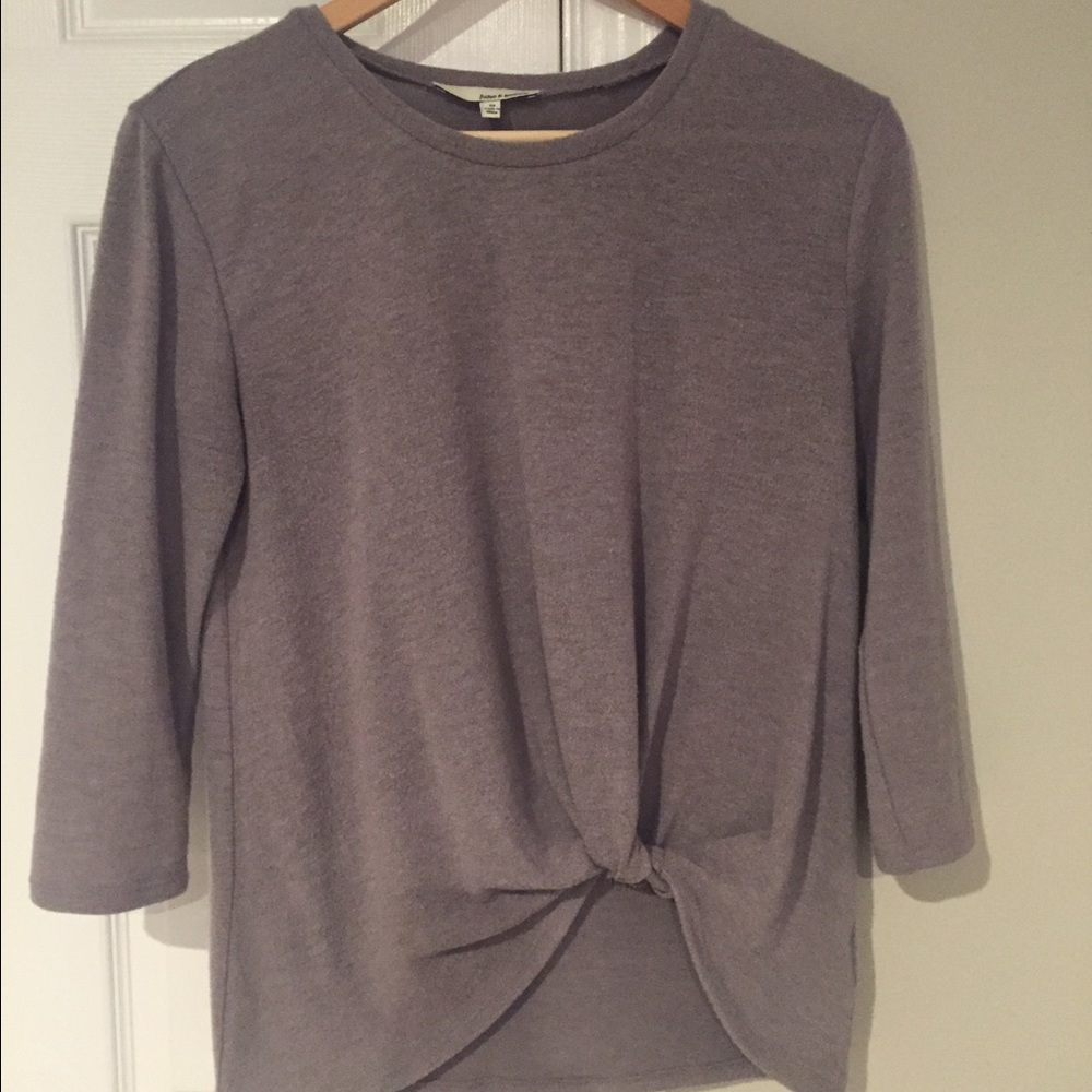 Knot Front Sweater Knit Tee