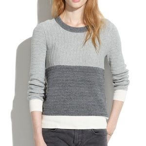 Madewell Gray Colorblock Sweater