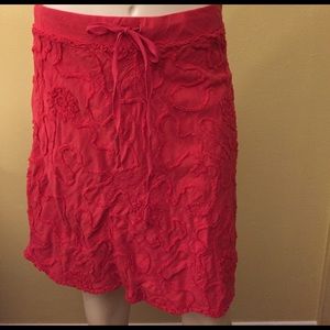 Max Studio Red Cotton Skirt