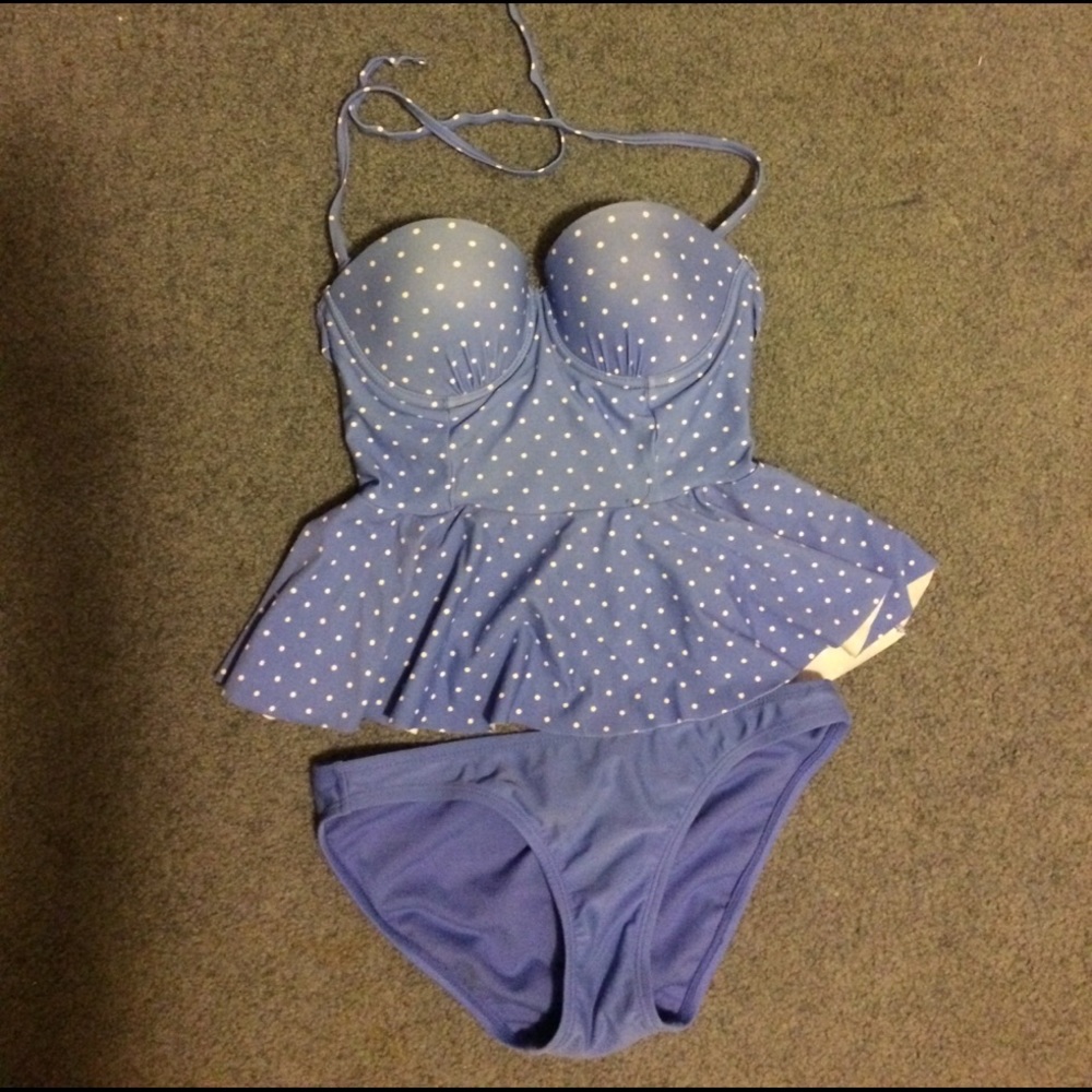 Peplum tankini swimsuit