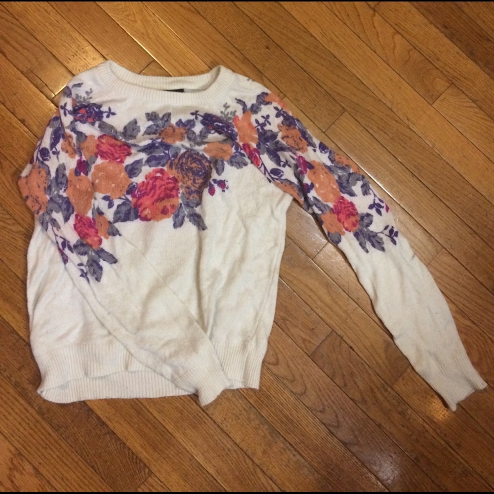 White Floral Sweater from Forever 21