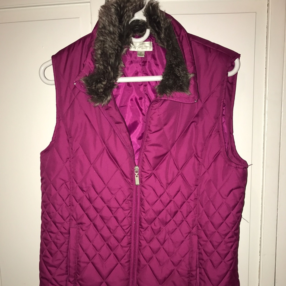 Quilted pink vest size M
