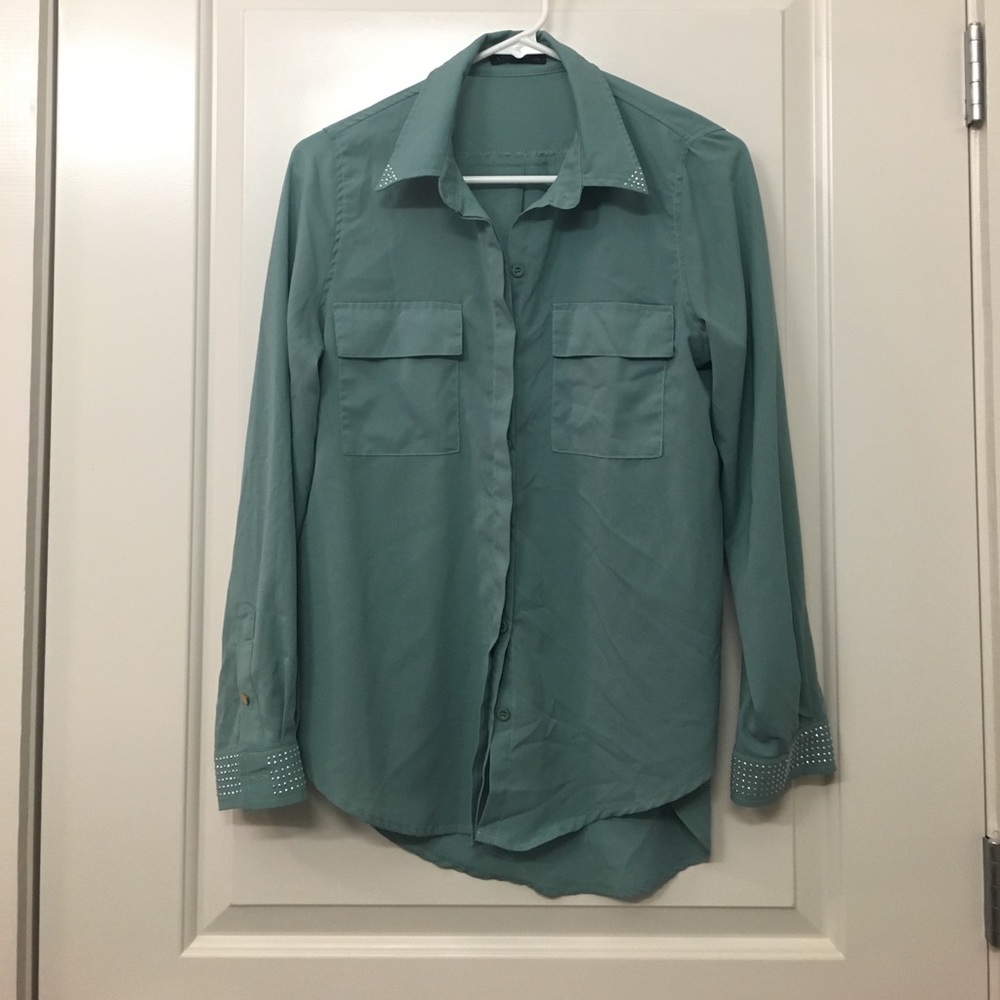 Teal long sleeve shirt