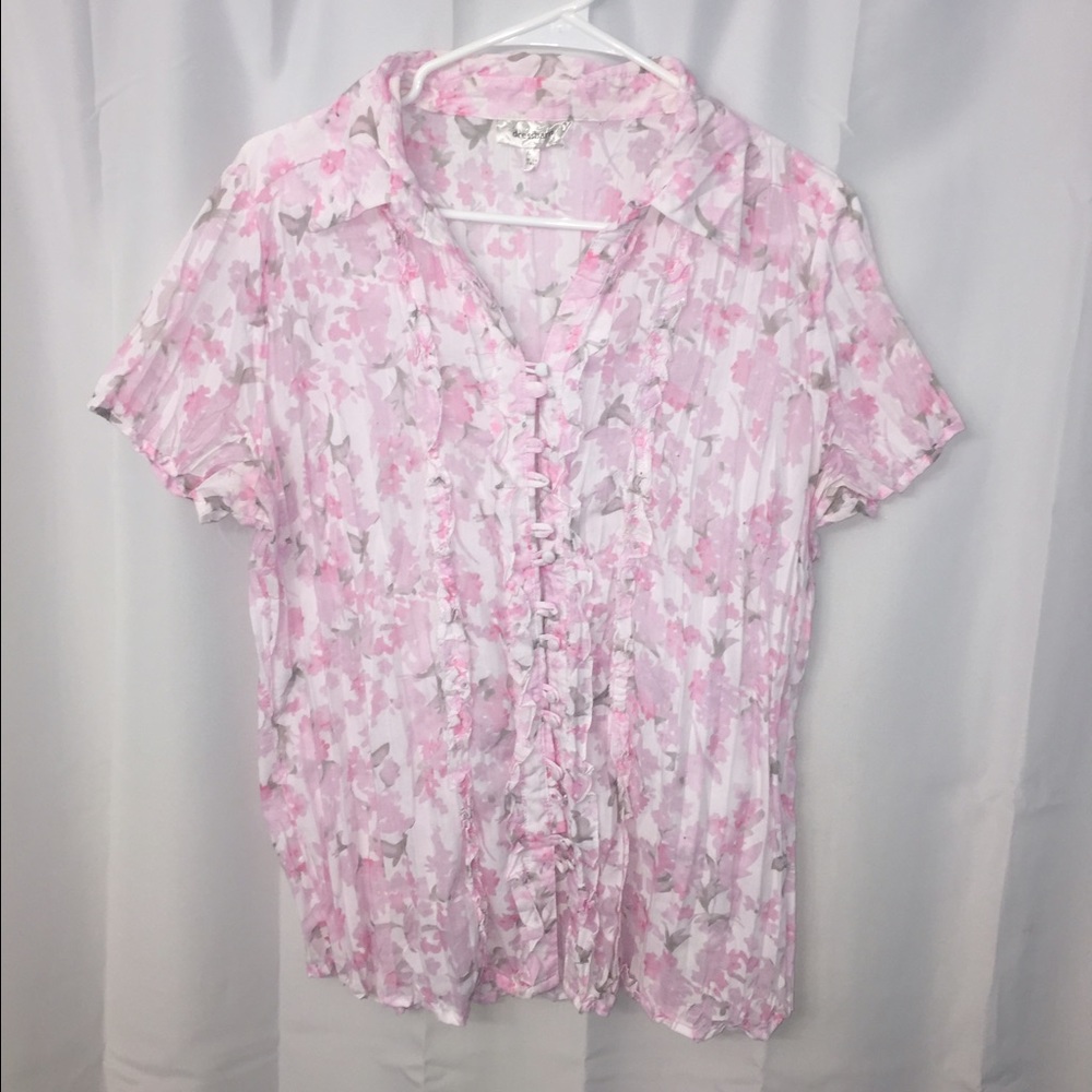 Pink, floral, fancy shirt