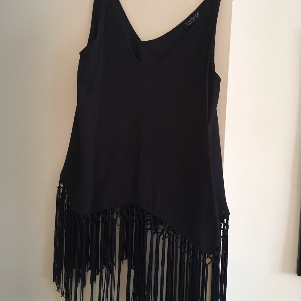 Topshop fringe tank top