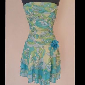 City Triangles Strapless Tiered Dress