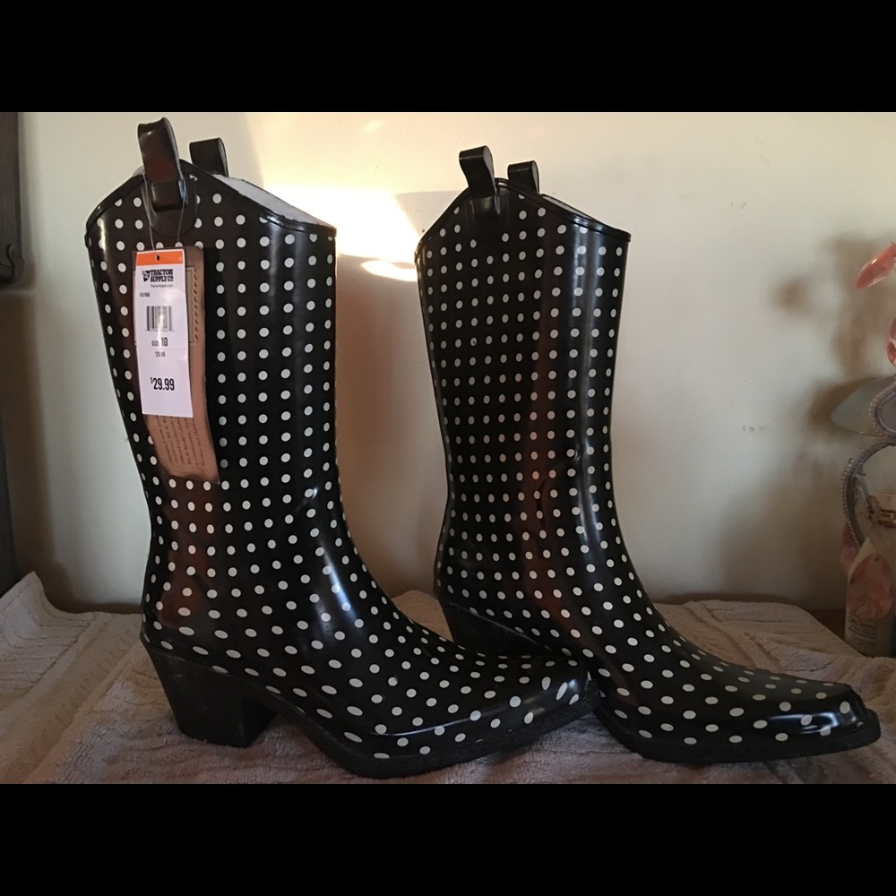 Rain boots, cowboy boots