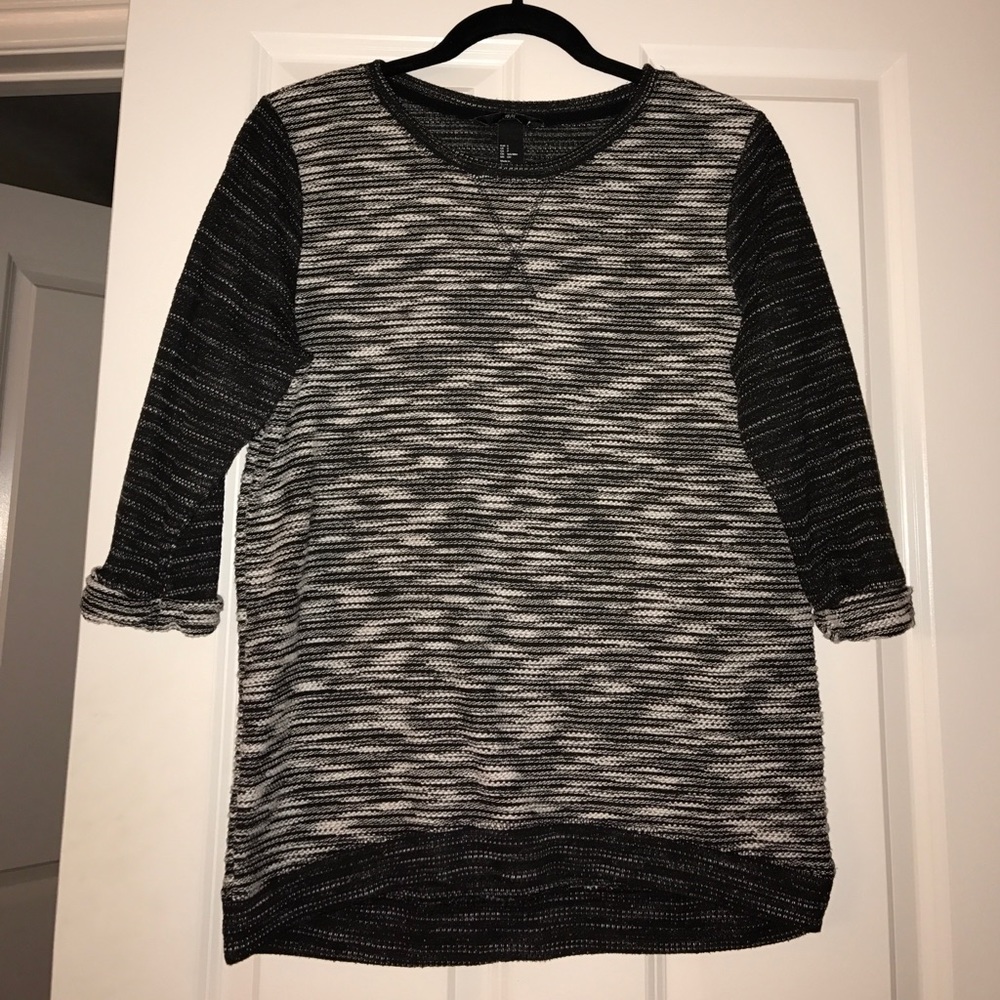 H&M marled contrast lightweight sweater, small