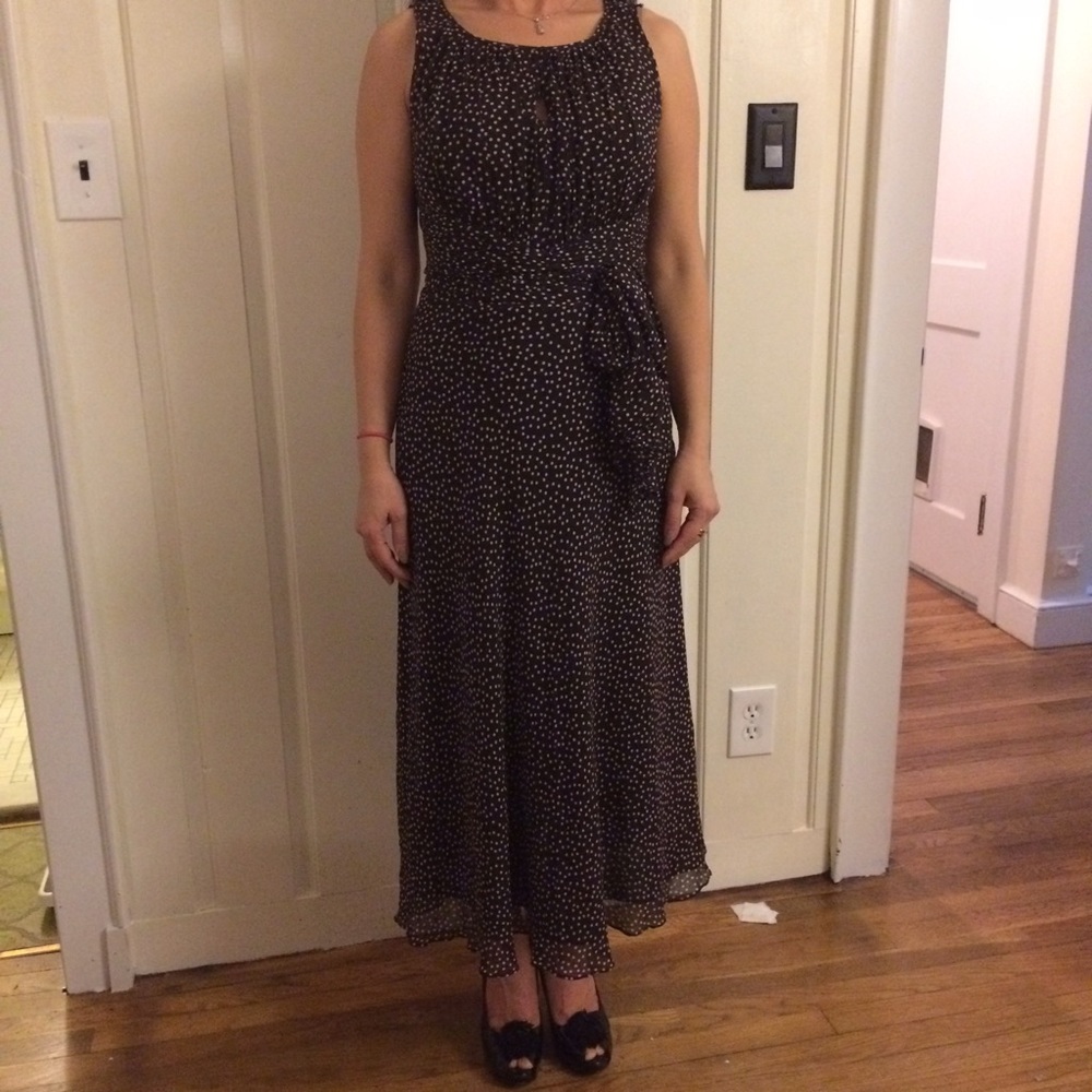 Adrianna Papell Long Polka Dot Dress