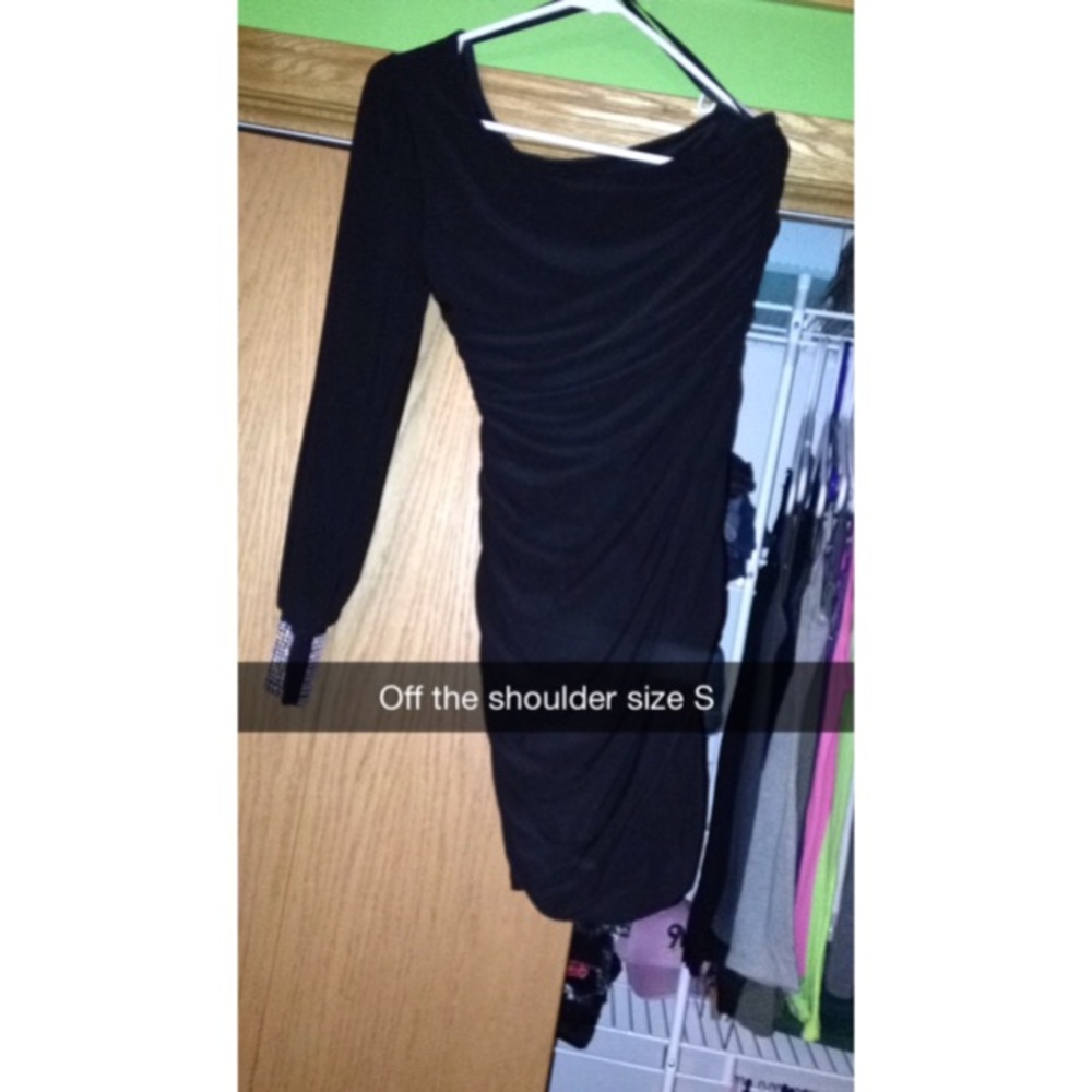 Off the shoulder black dress