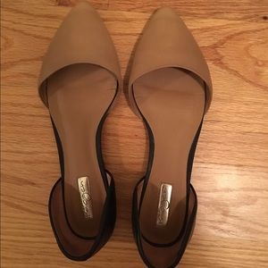 Halogen D'orsay  Nude and Black Flats