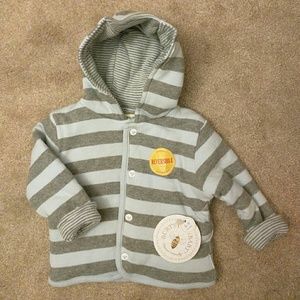 NWT Burt's Bees Baby Reversible Hoodie 6-9 Months