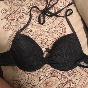 FINAL SALE PRICE black cheetah push up bikini top