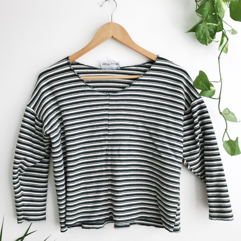 90's/Grunge Striped Crop-top