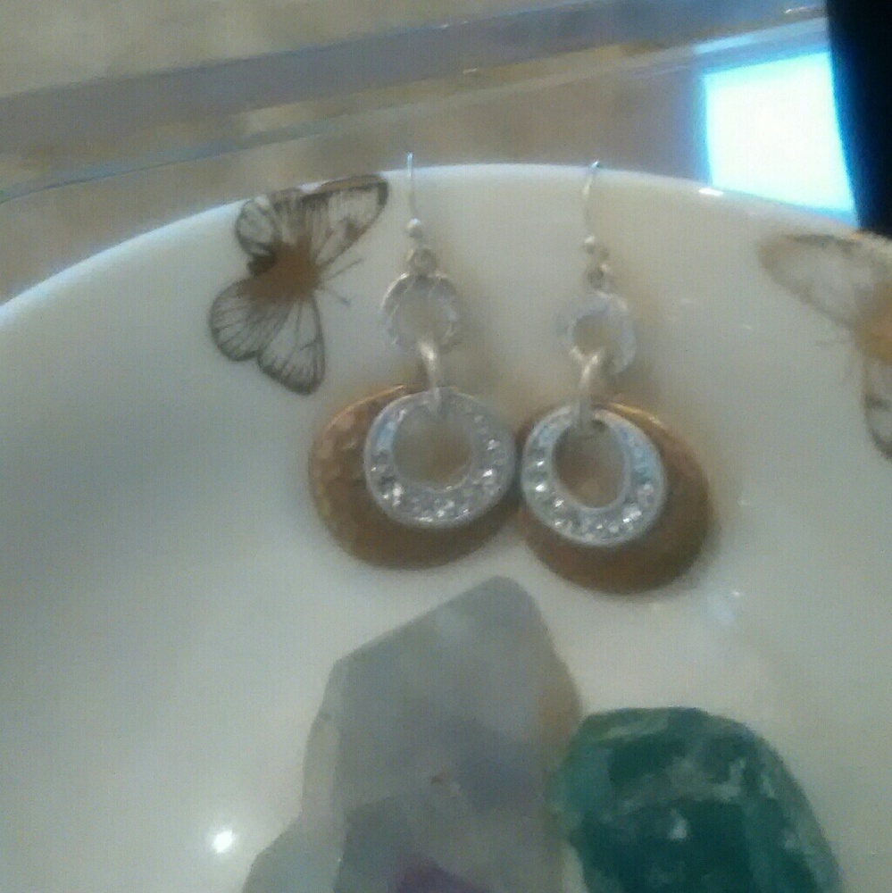 Mixed metal and crystal earrings