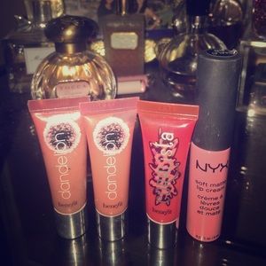 Three mini benefit glosses one Nyx matte lipstick