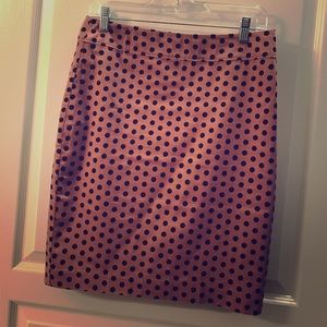 LOFT Rose gold skirt w polka dots