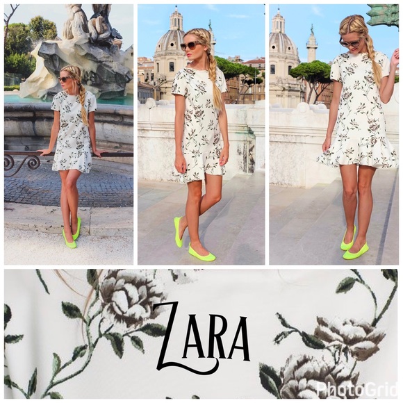 EUC Zara Floral Dropwaist Dress - Picture 2 of 3