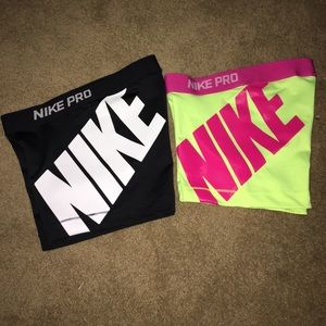2 Nike pro shorts
