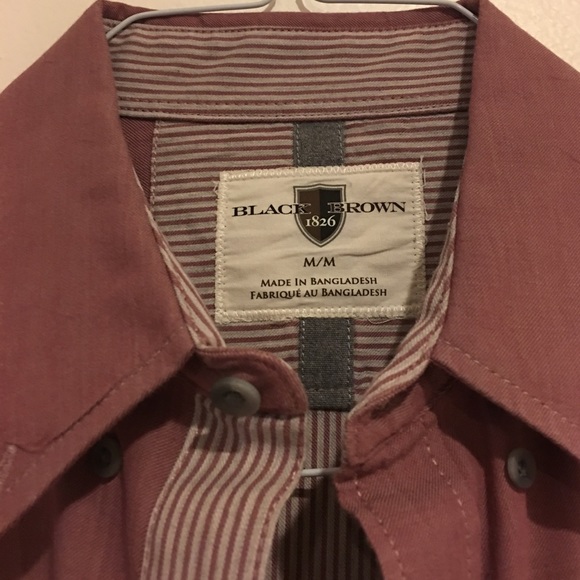Men's Black Brown 1826 Burgandy Dress Shirt - Picture 2 of 2