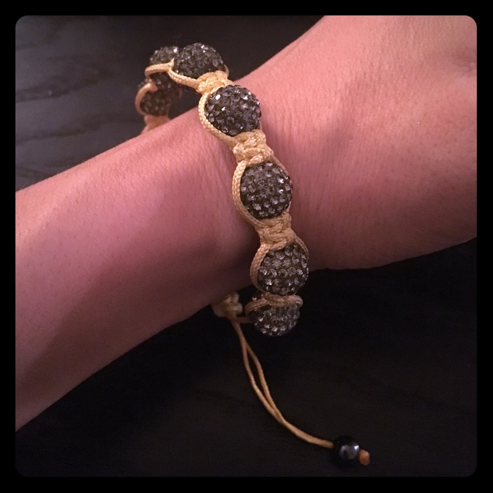 Yellow faux diamond ball bracelet