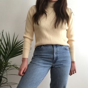 vintage lemon ribbed knit turtleneck