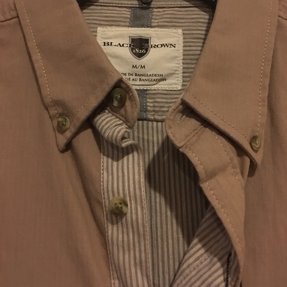 Men's Black Brown 1826 Tan Dress Shirt - Picture 2 of 3