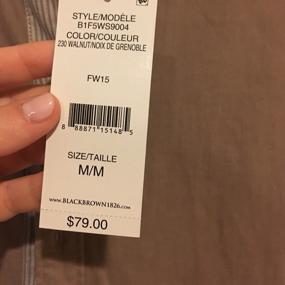 Men's Black Brown 1826 Tan Dress Shirt - Picture 3 of 3