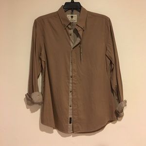 Men's Black Brown 1826 Tan Dress Shirt