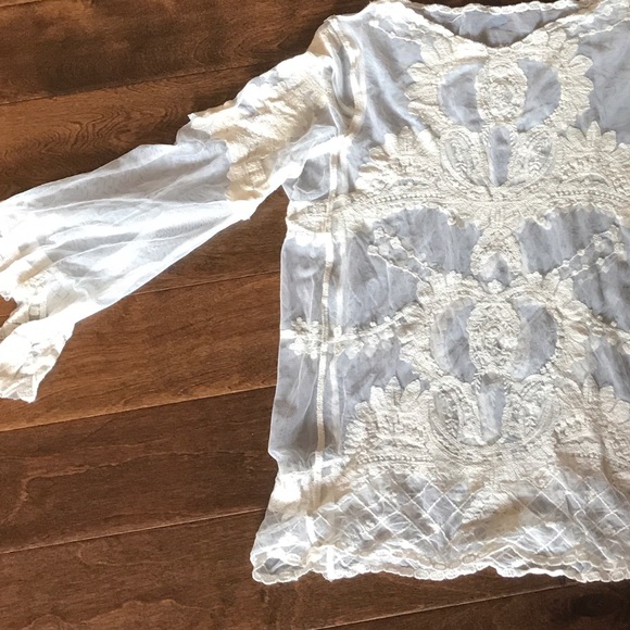 💕 Cream Lace Bikini Cover Up Size Small - Picture 6 of 7