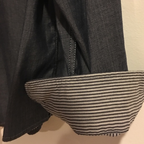 Men's Black Brown 1826 Navy Blue Dress Shirt - Picture 3 of 3