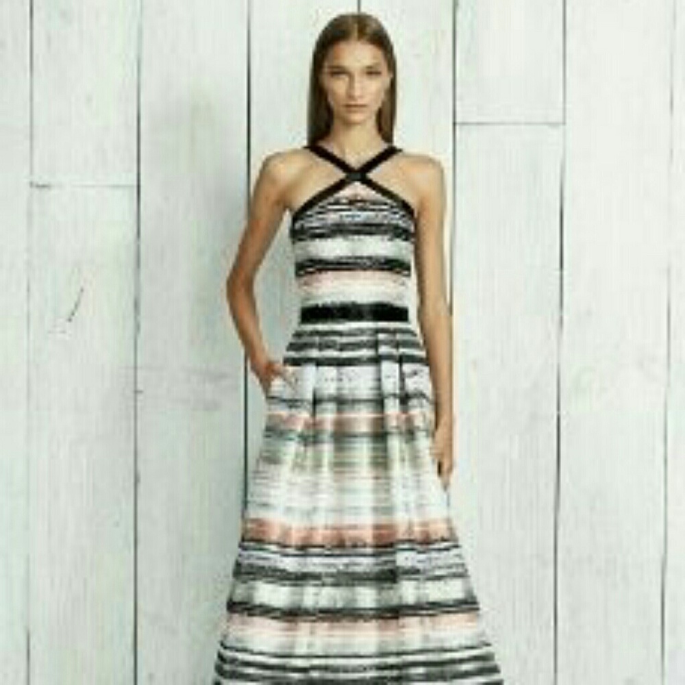 Sold Pamella Roland Black Coral Jacquard Sequin Go