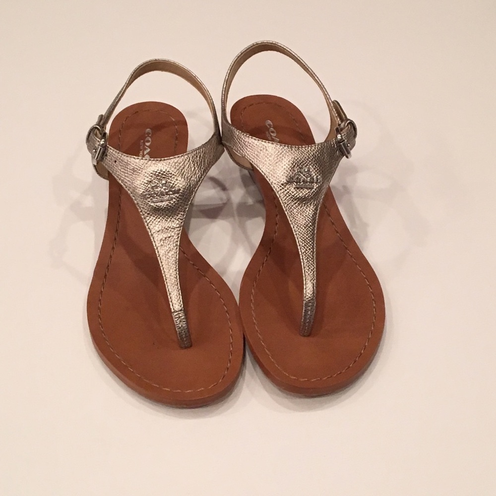 Coach wedge thong sandals