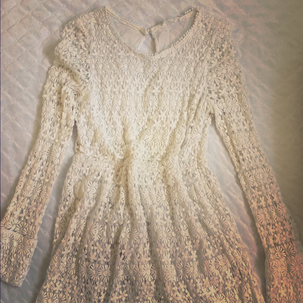 High quality white flower fate dress