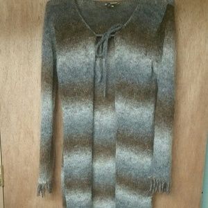 $ DROP Boho fringed  duster cardigan vintage med