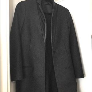 All Saints Wool and Leather Coat