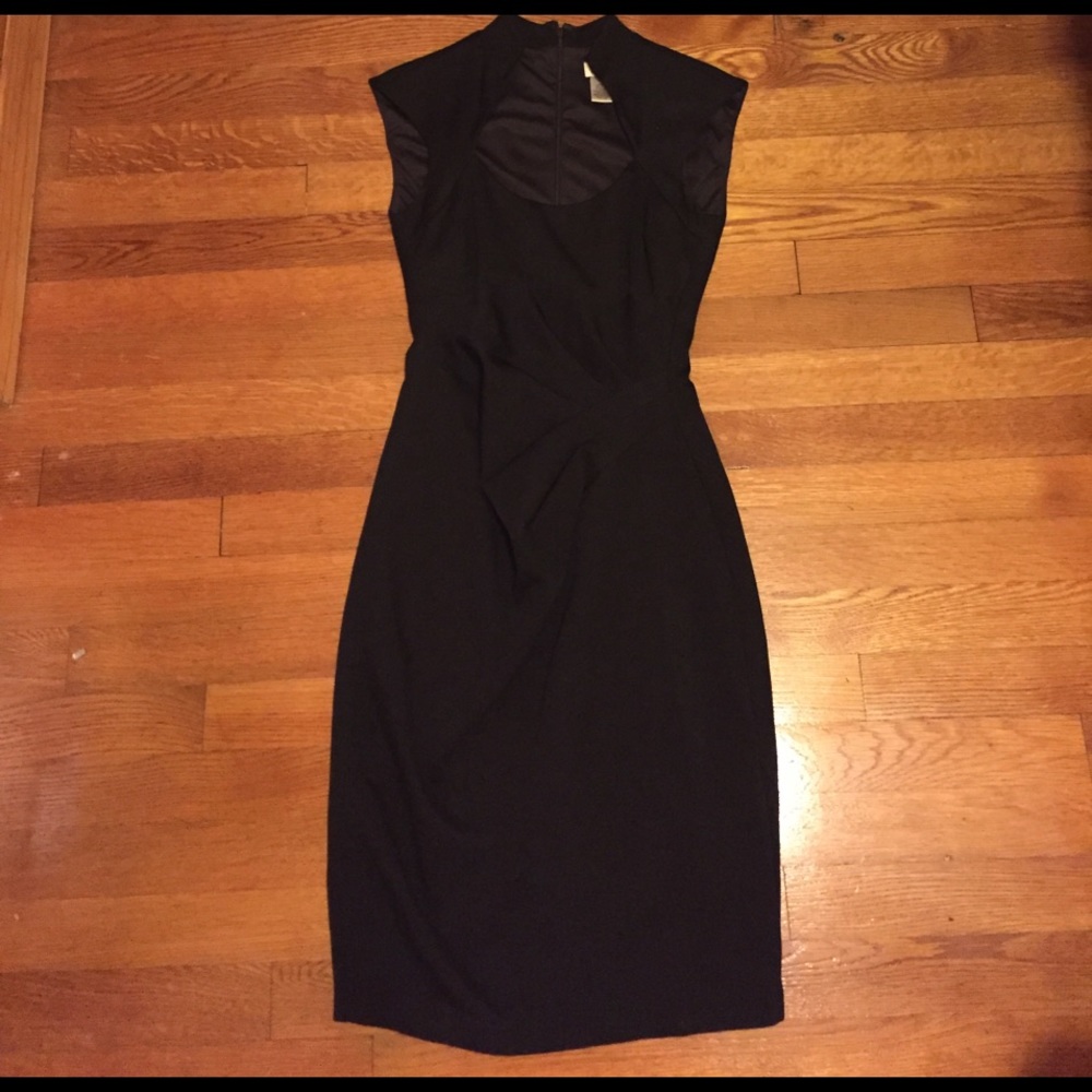 Black Cache Contour Ruched Slimming Dress