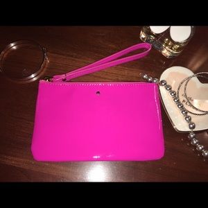 kate spade bright pink wristlet