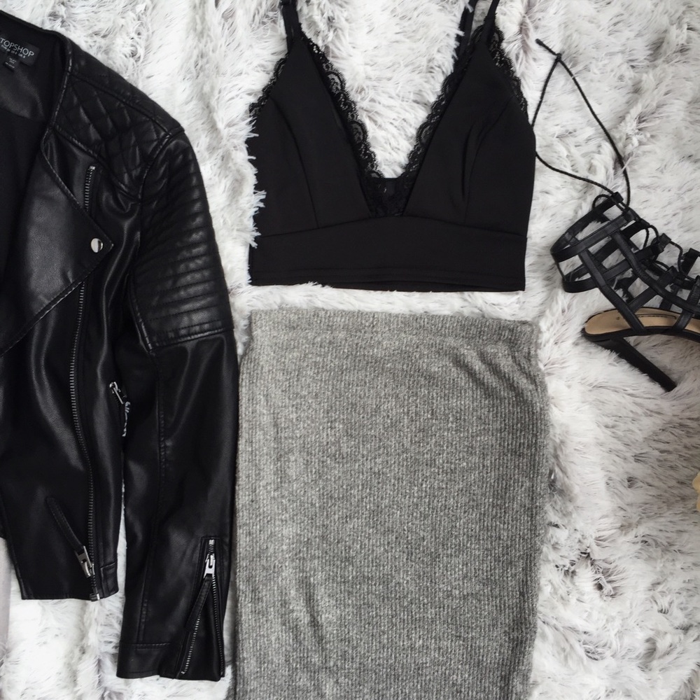 Express grey sweater skirt