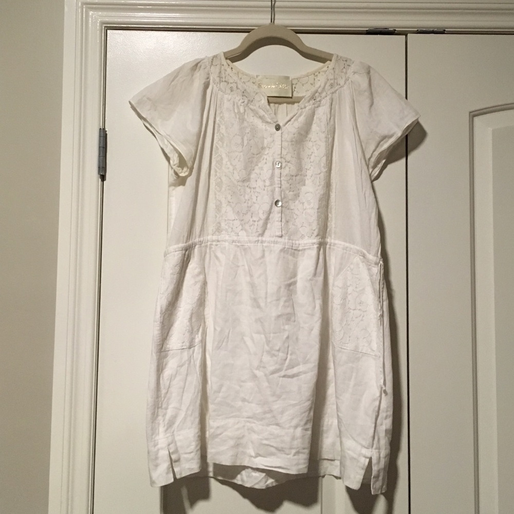 Anthropologie linen tunic dress