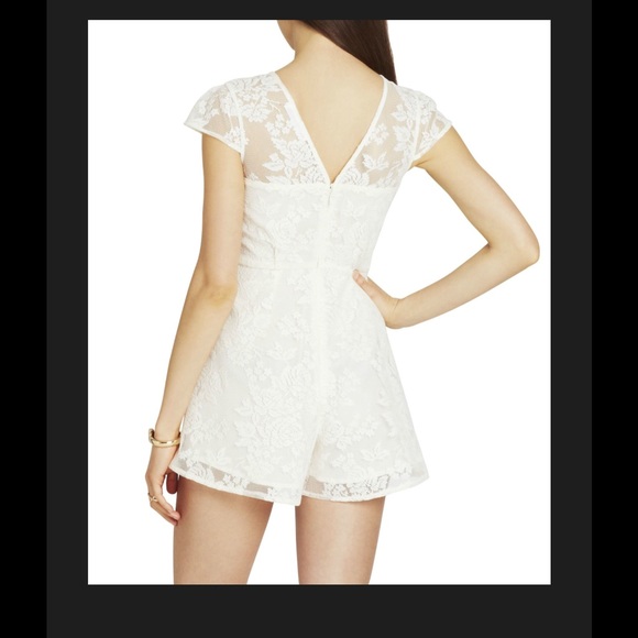 BCBGeneration Ivory Lace Romper - Picture 2 of 3