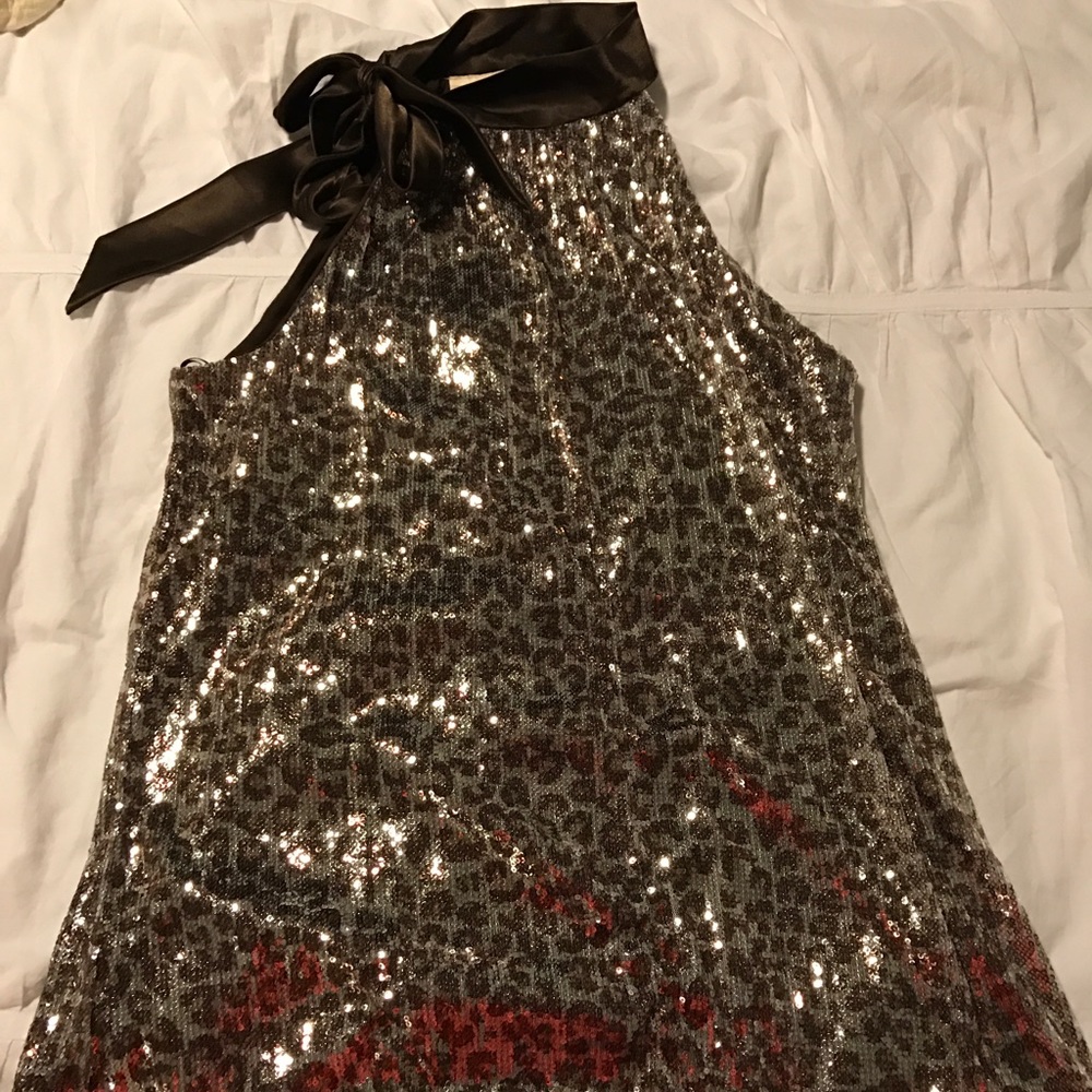 High Neck Sequin Top