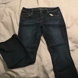 American Eagle dark wash kick boot jeans