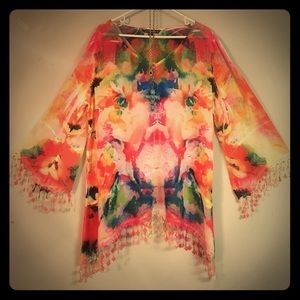 GORGEOUS SHEER TUNIC, SIZE: XL
