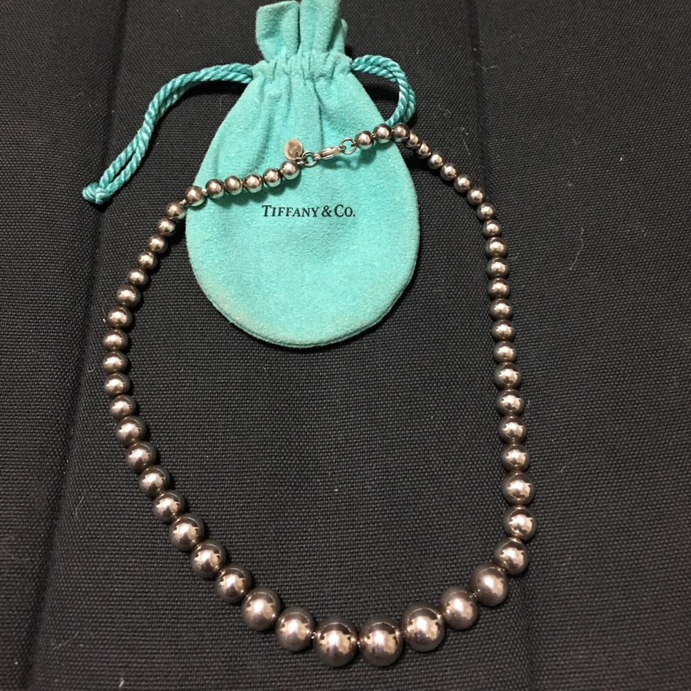 Tiffany and Co.  Graduated Silver Bead Necklace