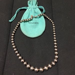 Tiffany and Co.  Graduated Silver Bead Necklace
