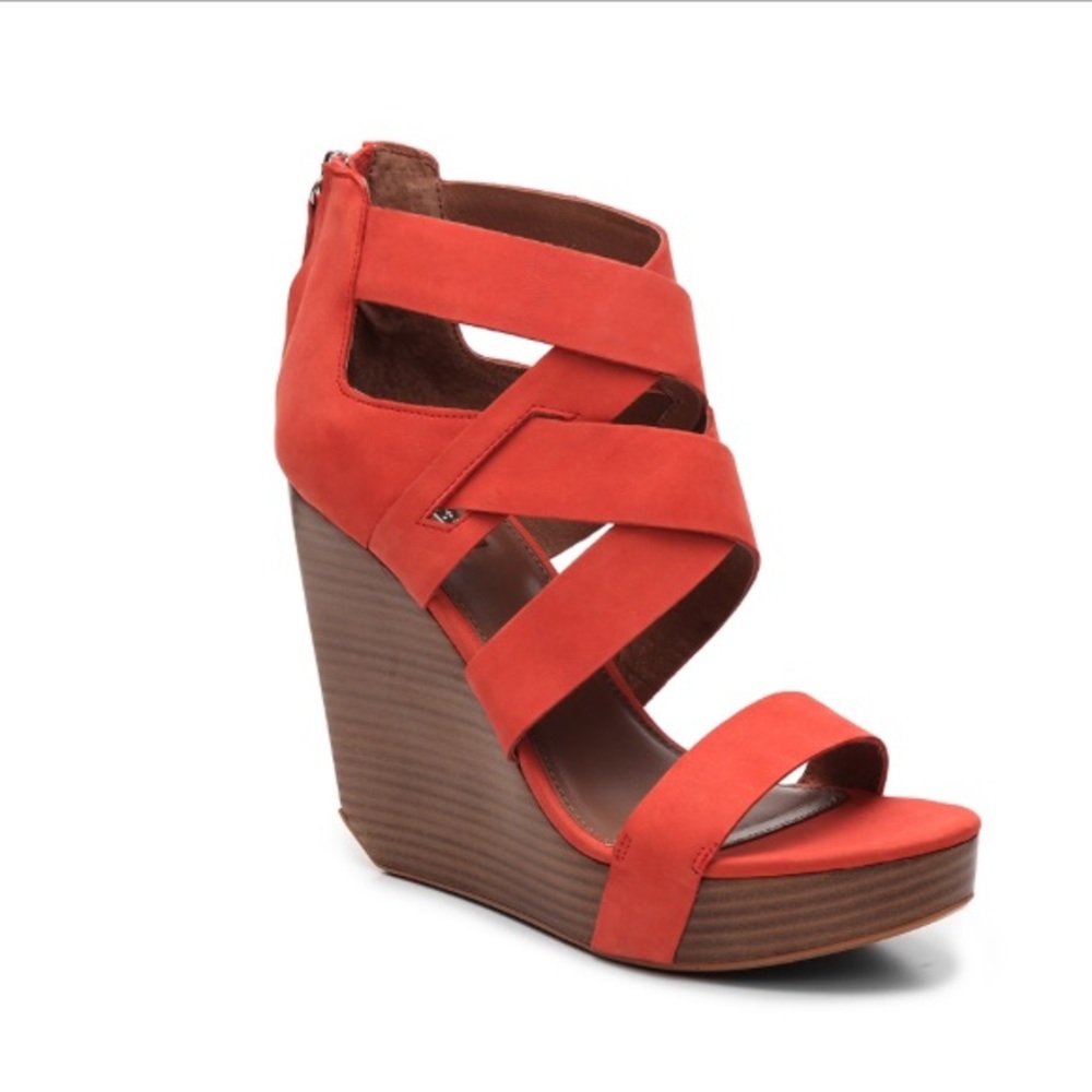 Platform wedges Coral color size 8