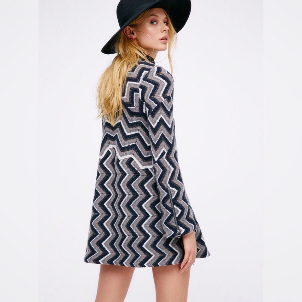 Free People Rhiannon Chevron Sweater Mini Dress - Picture 2 of 8
